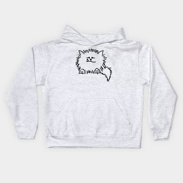 Snaggle Tooth Kitty Cat Kids Hoodie by leBoosh-Designs